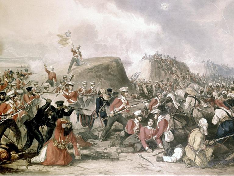 Zeichnung/Gemälde: historische Schlacht,