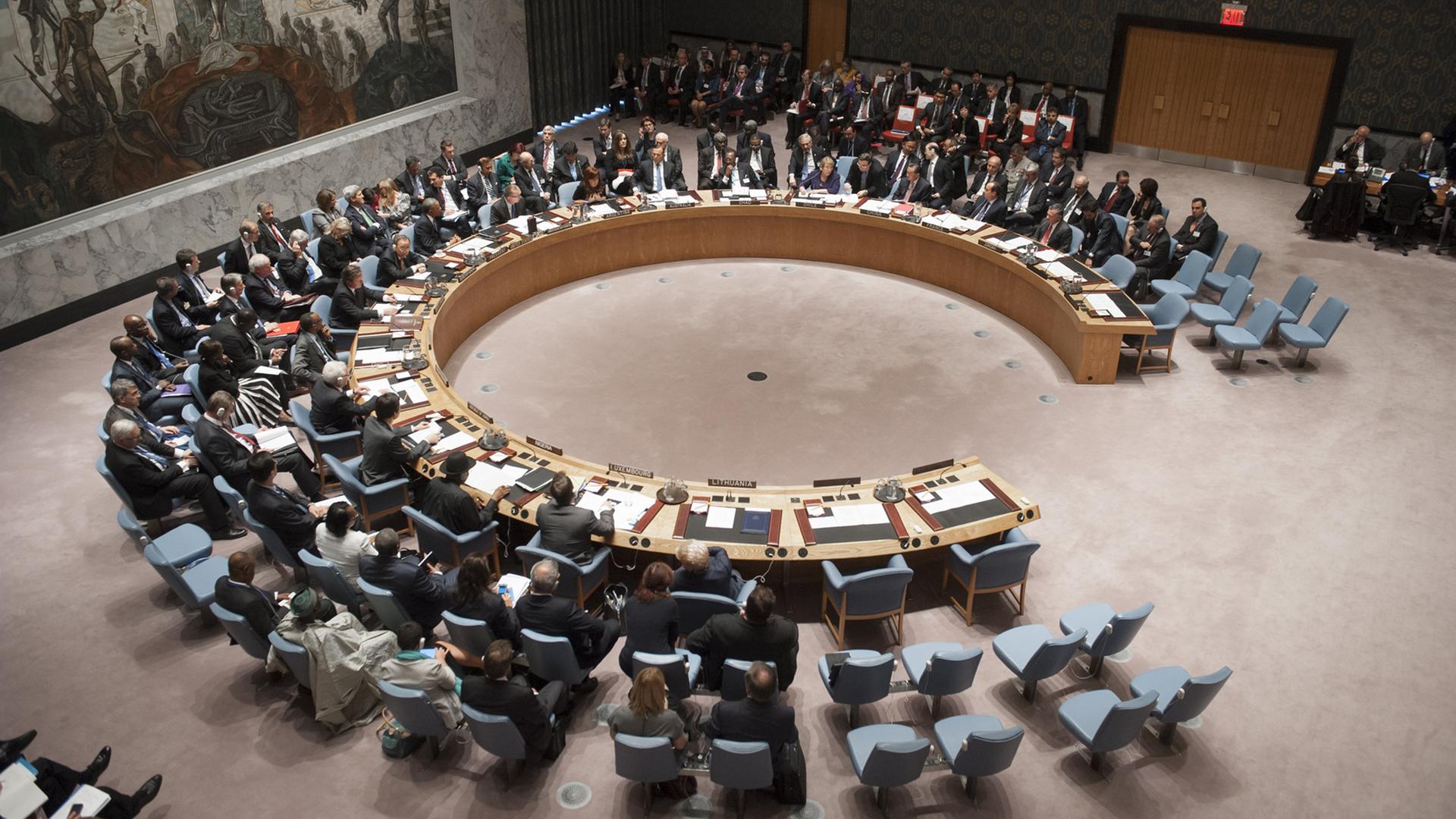 Der UNO-Sicherheitsrat in New York während einer Sitzung im September 2014.