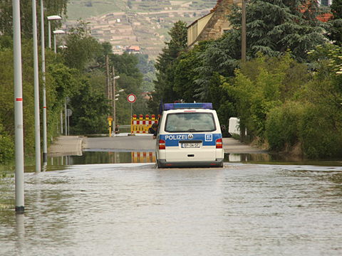 Überflutung im Dresdner Stadtteil Gohlis