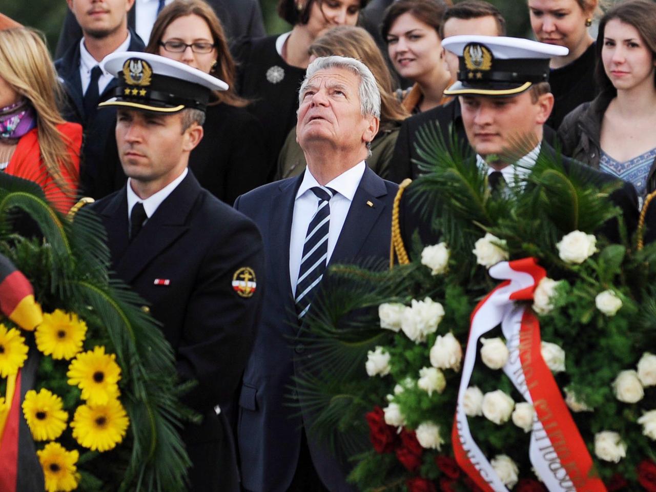 Bundespräsident Joachim Gauck bei der Gedenkfeier in Danzig zum 75. Jahrestag des Ausbruchs des Zweiten Weltkrieges.