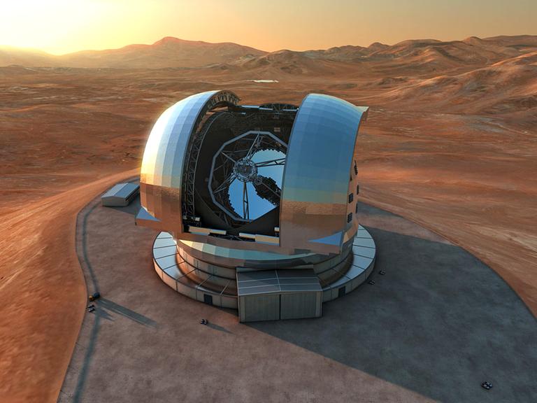 Eine Animation des European Extremely Large Telescope (E-ELT)