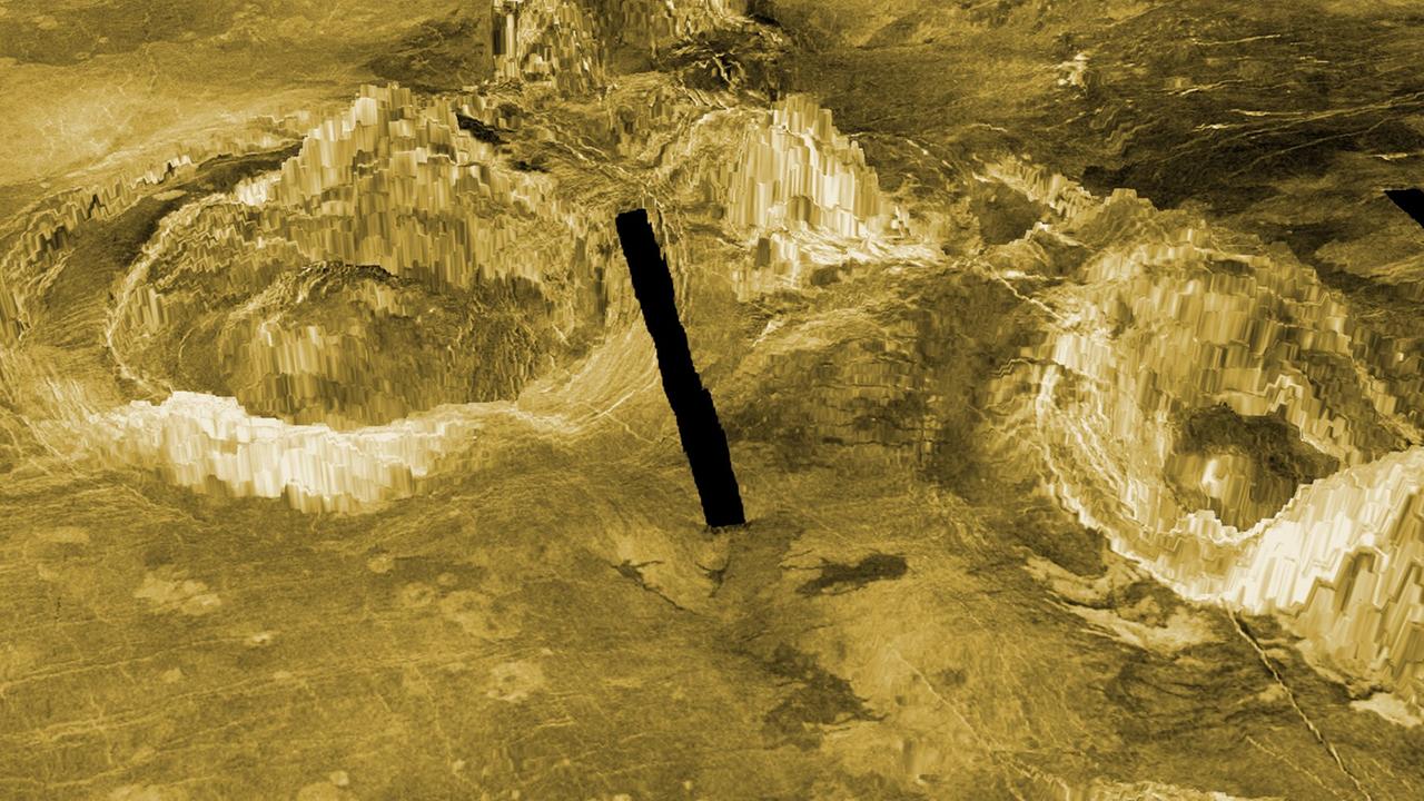Die sogenannten Coronae, ausgedehnte, ringförmige Strukturen an der Venusoberfläche, sind vulkanischen Ursprungs
