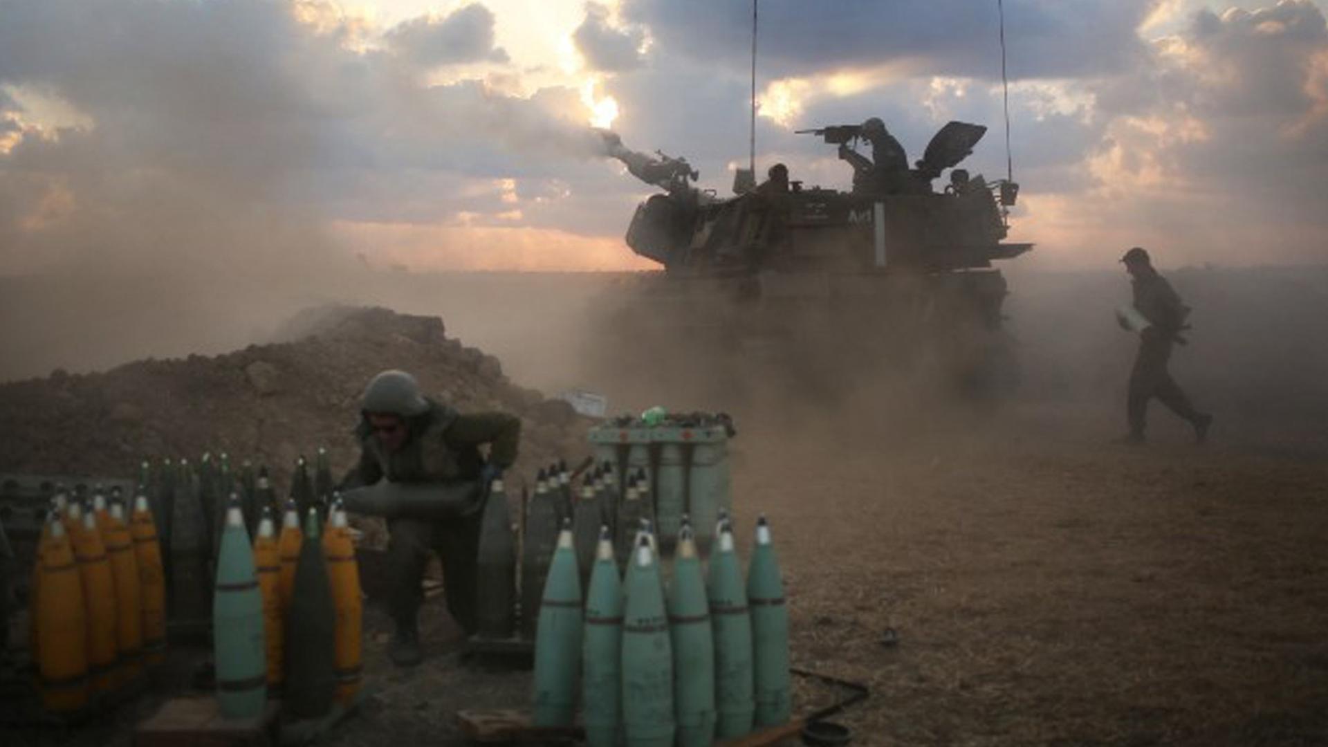 Israelische Soldaten an der Grenze zum Gaza-Streifen.