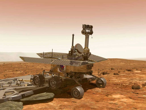 Der US-Marsrover Spirit ist am 4. Januar 2004 auf dem Mars gelandet. Der US-Marsrover Spirit ist am 4. Januar 2004 auf dem Mars gelandet.