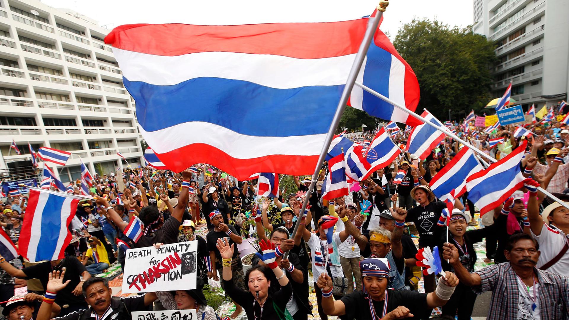 Proteste gegen Thailands Regierung.