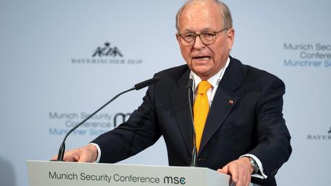 Wolfgang Ischinger, Vorsitzender der Münchner Sicherheitskonferenz, spricht auf der Münchner Sicherheitskonferenz 2020.