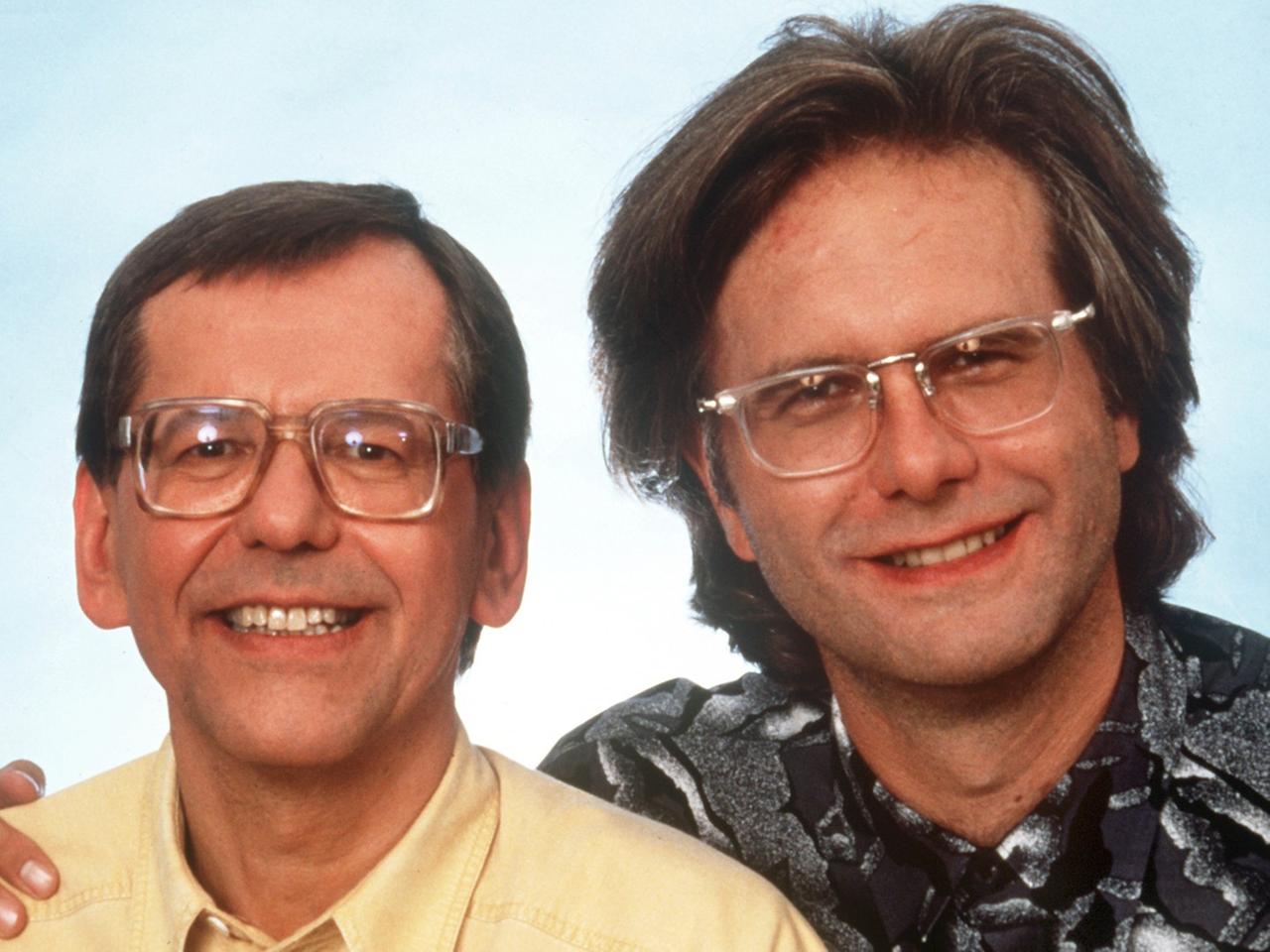 Harald Schmidt und Herbert Feuerstein (links) 1992 in Köln.