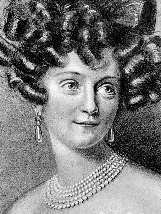 Das zeitgenössische Porträt zeigt Carolyne Fürstin zu Sayn-Wittgenstein (1819-1887). | Verwendung weltweit