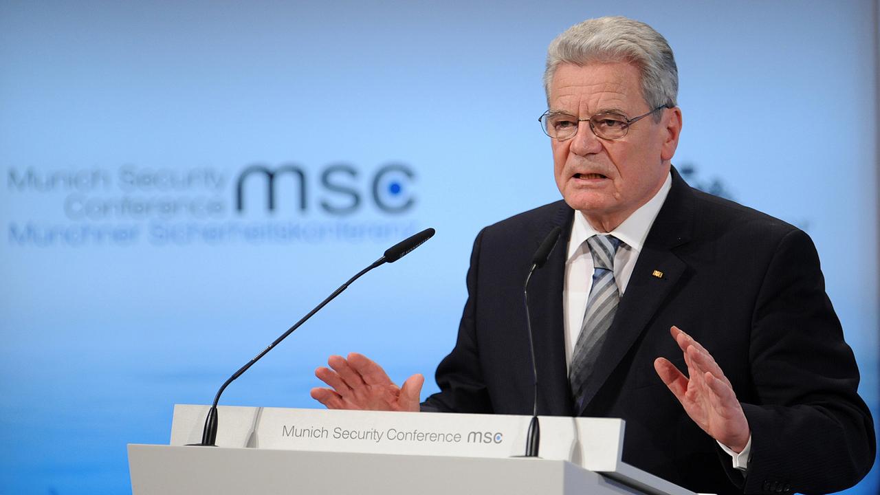 Bundespräsident Joachim Gauck bei der 50. Münchner Sicherheitskonferenz im Hotel Bayerischer Hof.