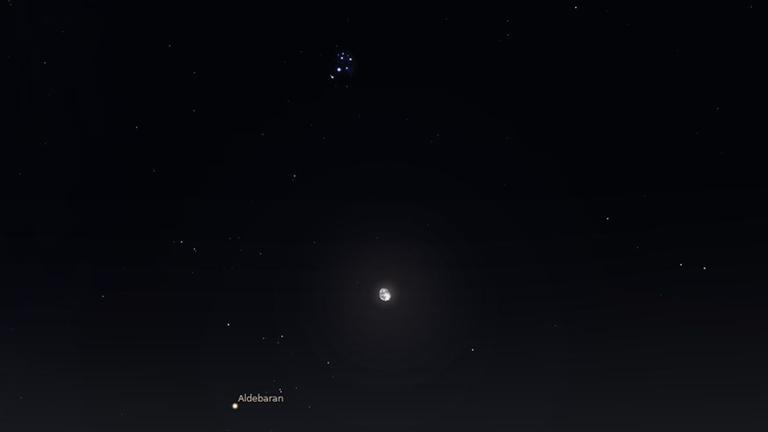 Der Mond in den Hyaden am Abend des 11.10.2014