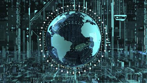 Die Erde im Zentrum des globalen Kommunikationsnetzwerks