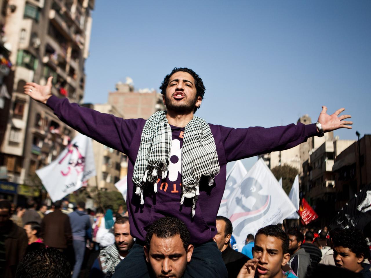 Mensch bei den Unruhen in Ägypten