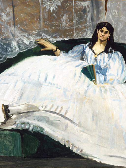 Édouard Manet: Jeanne Duval, la Maîtresse de Baudelaire (La Dame à l’éventail), 1862; Öl auf Leinwand, 89,5 x 113 cm