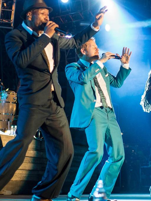 Peter Fox und die Band Seeed während eines Konzertes in St. Gallen in der Schweiz.