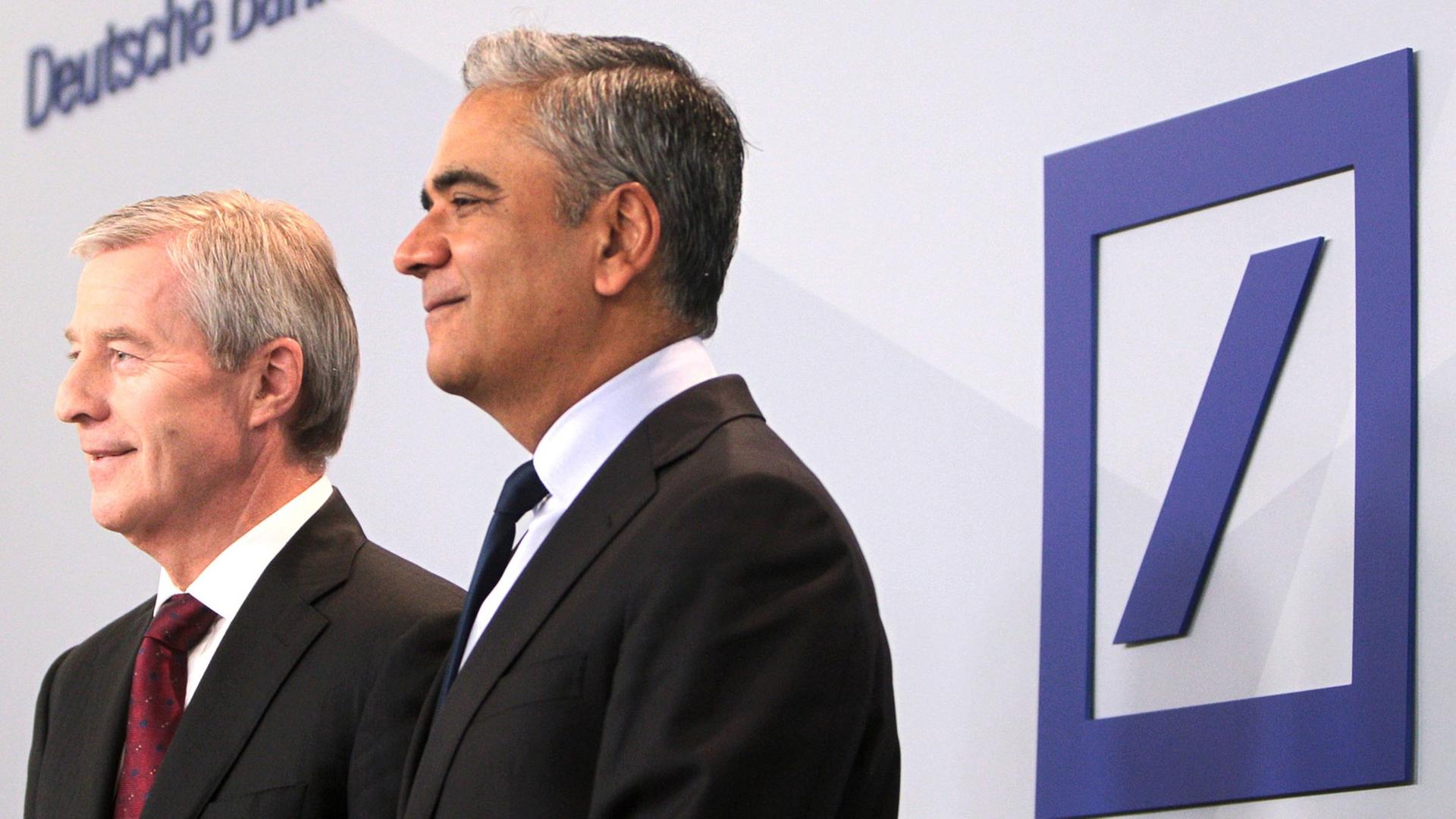 Die Chefs von der Deutschen Bank, Anshu Jain und Jürgen Fitschen. 