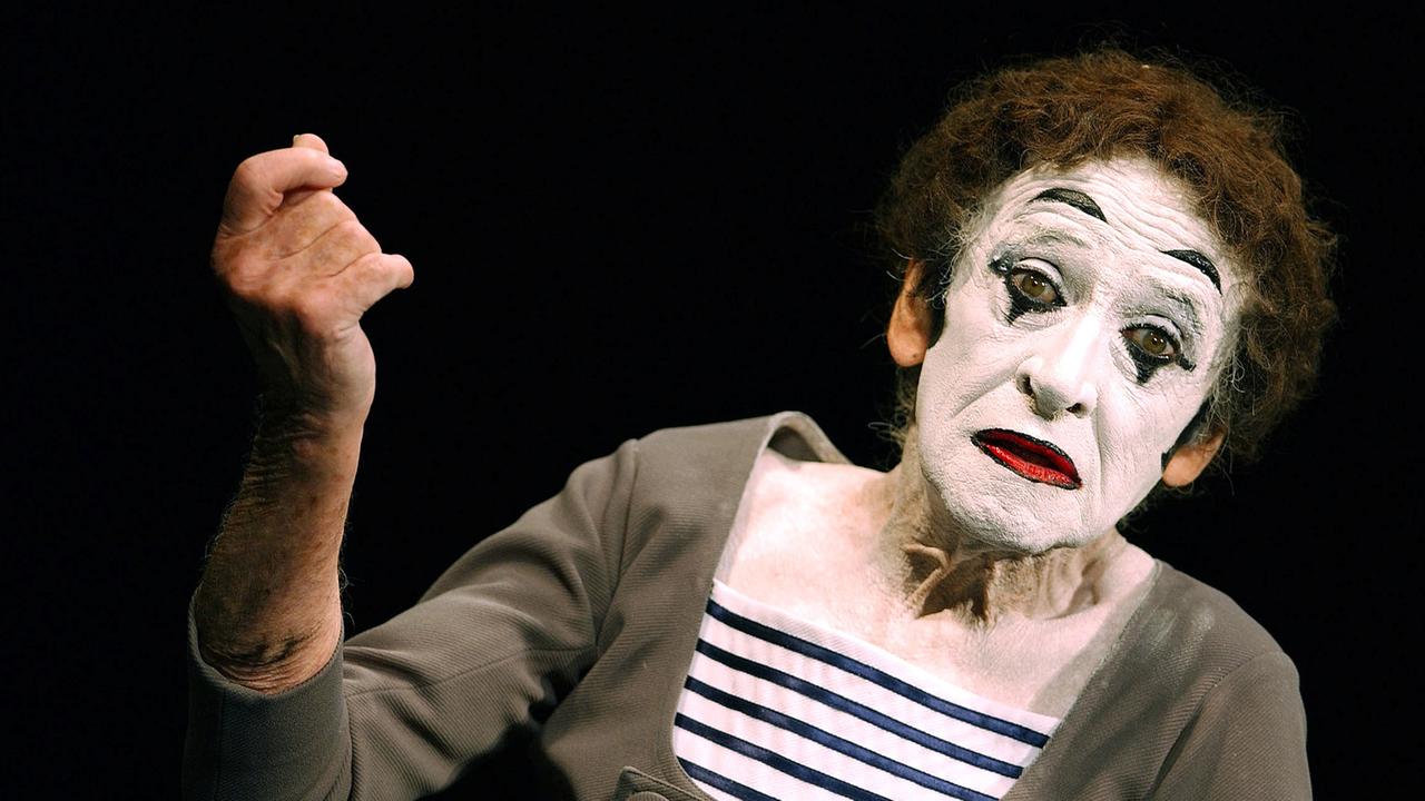 Marcel Marceau, der legendäre Pantomime aus Frankreich. 