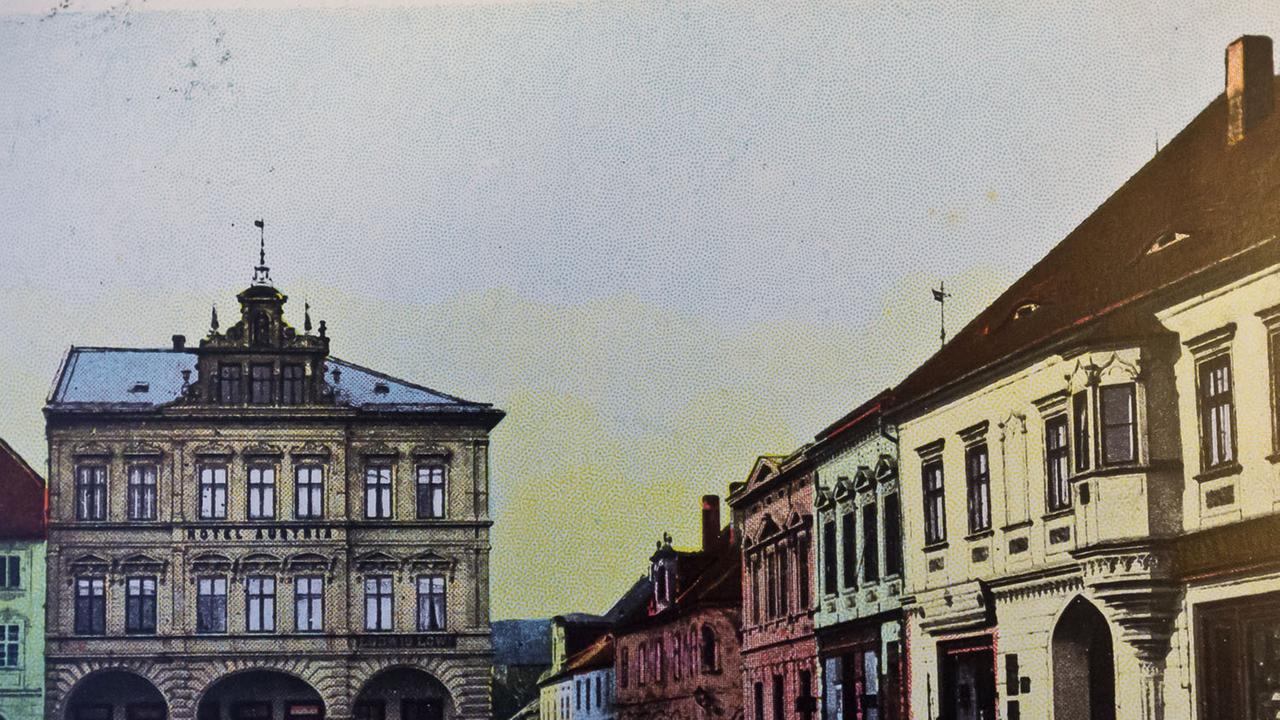 Hotel "Austria", koloriertes Foto von 1919 Hotel "Austria", koloriertes Foto von 1919
