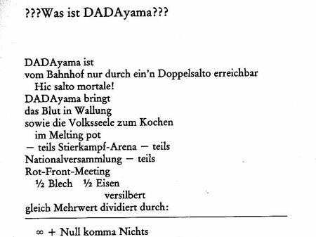 Was ist Dadayama? - Gedicht von Walter Mehring.