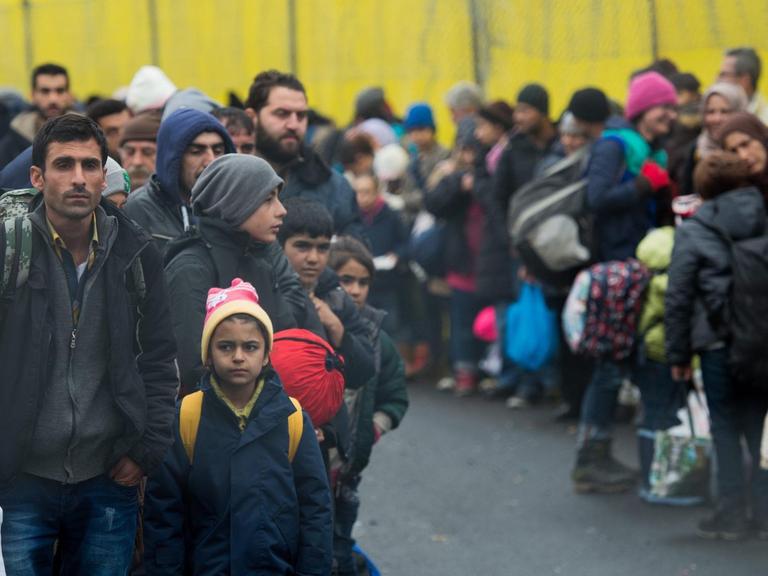 Flüchtlinge an der slowenisch-österreichischen Grenze.