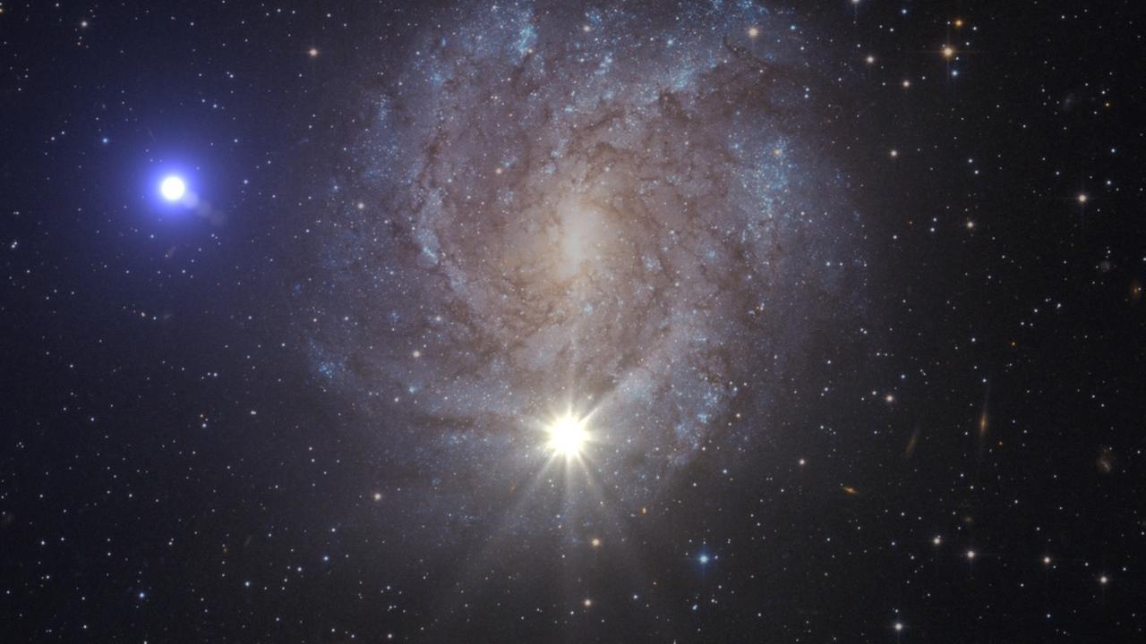 Eine Supernova schleudert den Stern US 708 aus der Galaxis heraus (Zeichnung)
