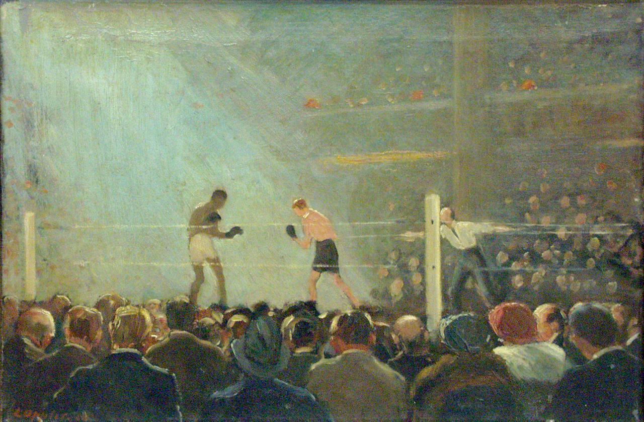 Ernst Oppler: Boxkampf (im Berliner Sportpalast), 1920