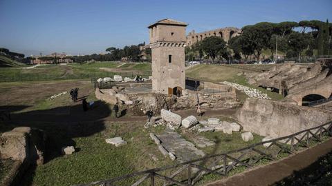 Blick über das Areal des Circus Maximus