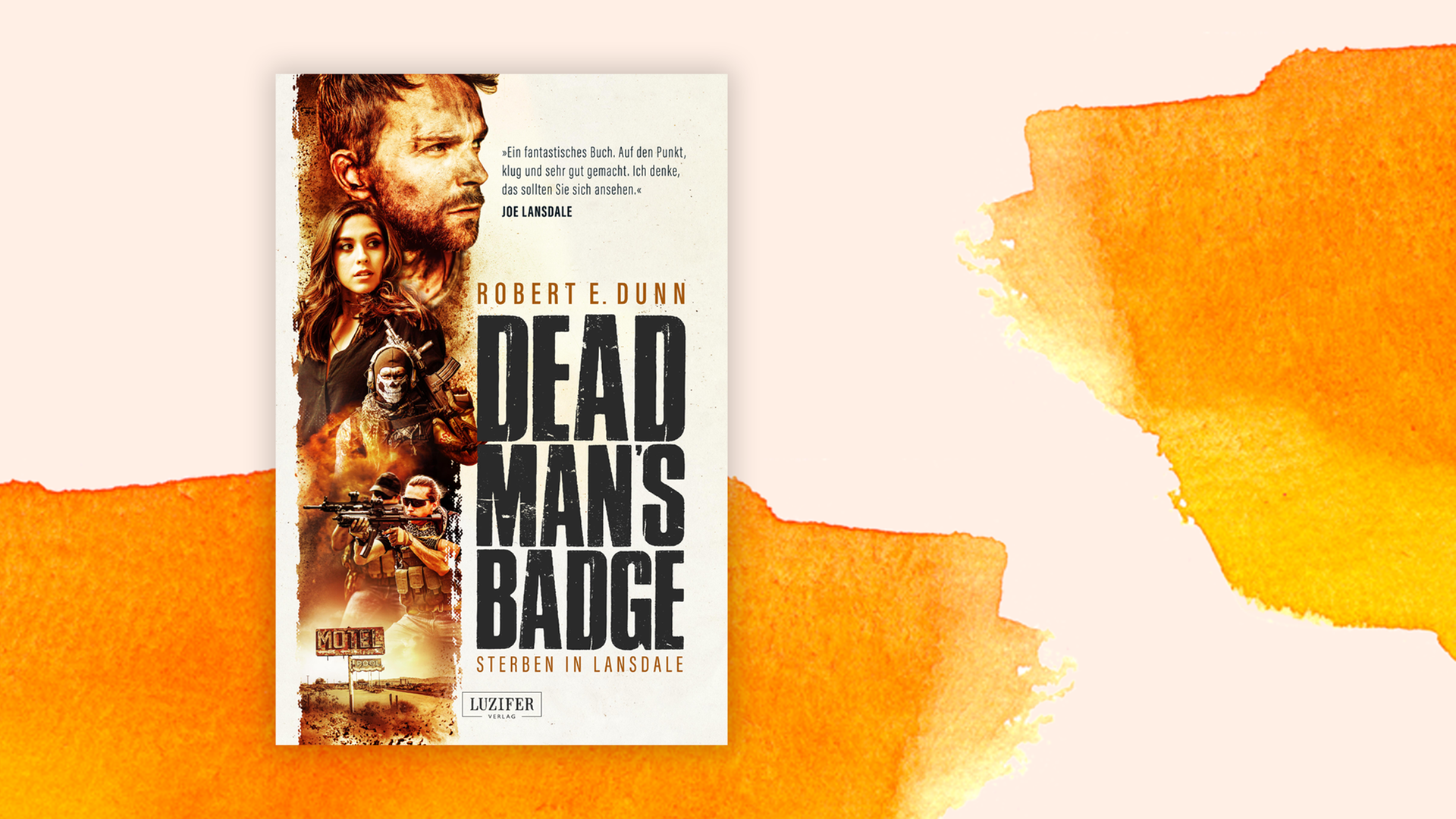 Cover von Robert E. Dunn: "Dead Man's Badge" vor Aquarell-Hintergrund