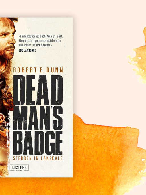 Cover von Robert E. Dunn: "Dead Man's Badge" vor Aquarell-Hintergrund