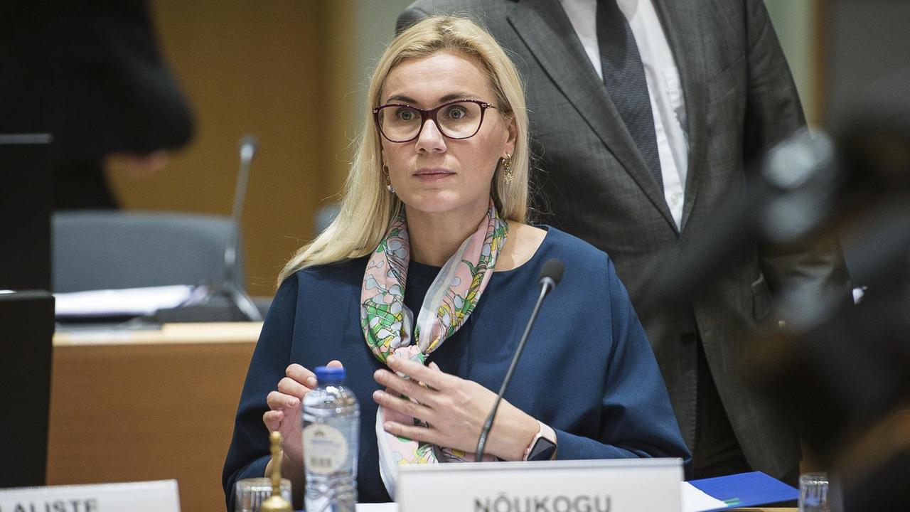 Die frühere estnische Wirtschaftsministerin Kadri Simson während eines Treffens in Brüssel