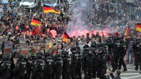 Ausschreitungen in Chemnitz (27. 8.2018).