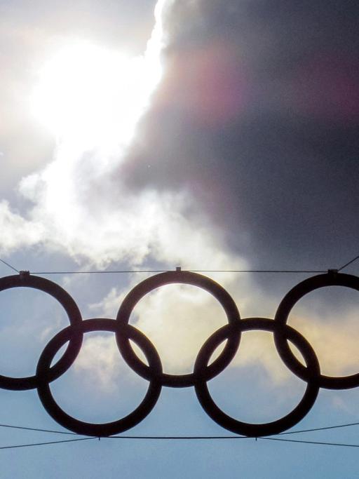 Olympische Ringe am Haupteingang des Olympiastadions Berlin