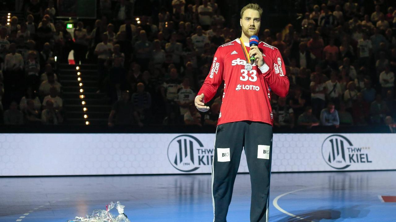 Handball-Torwart Andreas Wolff bei seiner Verabschiedung beim THW Kiel