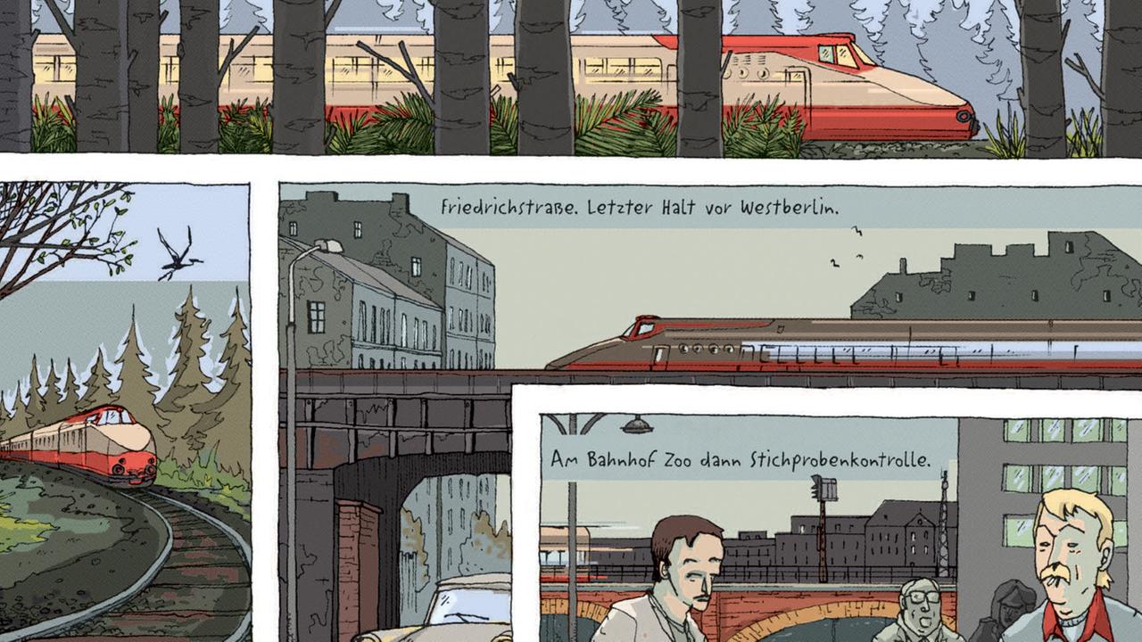 Szene aus der Graphic Novel "Gleisdreieck" von Jörg Ulbert und Jörg Mailliet (Illustrator), erschienen im Berlin Story Verlag