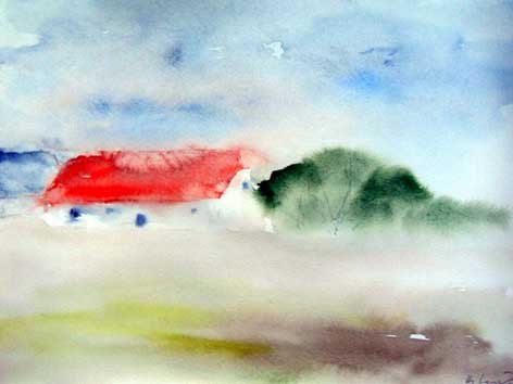 "Gehöft im Nebel bei Stege" von Hans-Jürgen Gaudeck