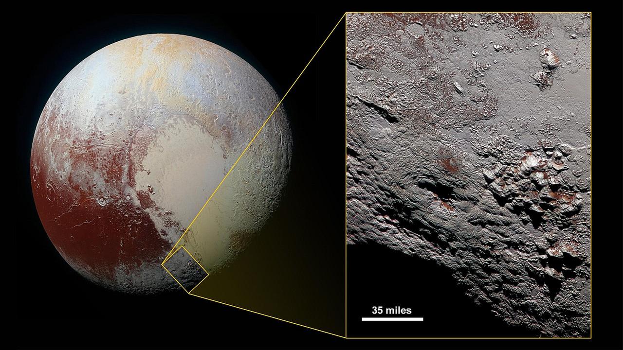 Pluto, aufgenommen von der Raumsonde New Horizons