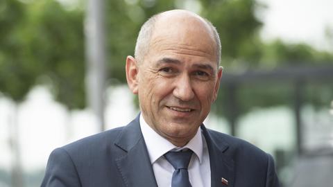 Der slowenische Ministerpräsident Janez Jansa. Am 1. Juli 2021 hat Slowenien den Vorsitz im Rat der Europäischen Union übernommen
