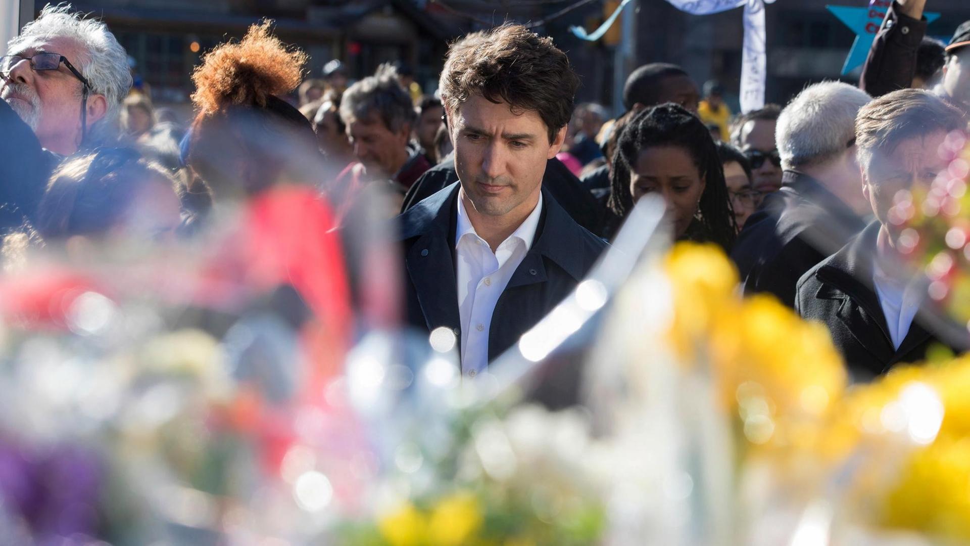 Kanadas Premierminister Trudeau beim Gedenken für die Opfer der Amokfahrt