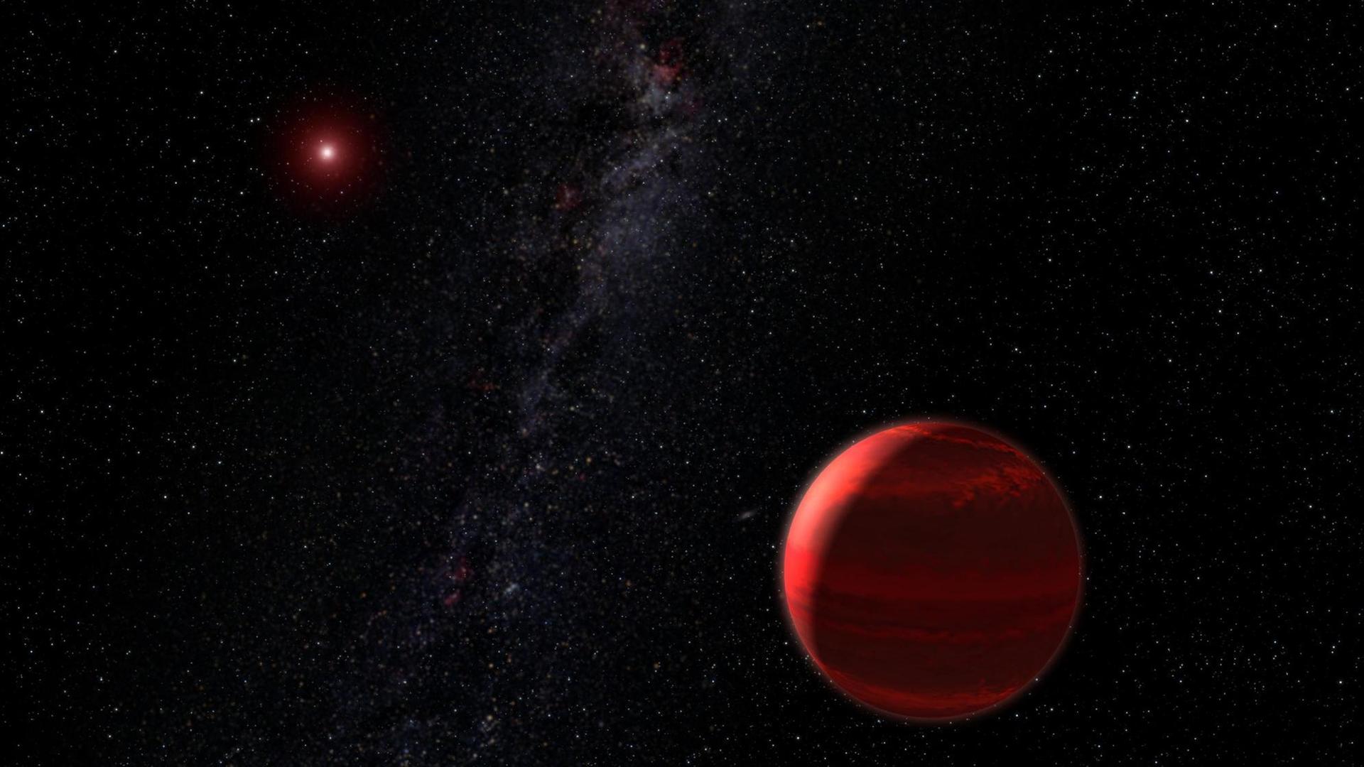 Künstlerische Darstellung eines Planeten bei Barnards Pfeilstern