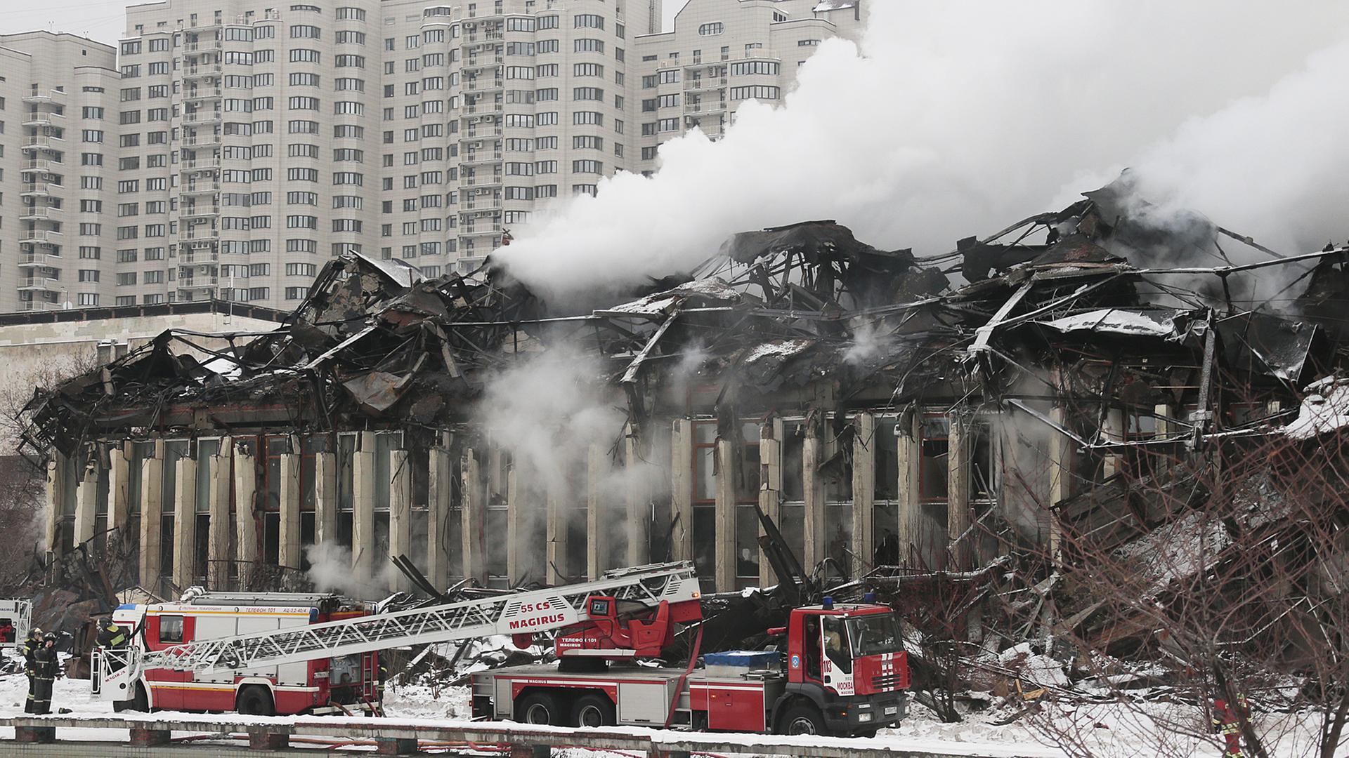 Brand in der russischen Akademie der Wissenschaften in Moskau. Brand in der russischen Akademie der Wissenschaften in Moskau.