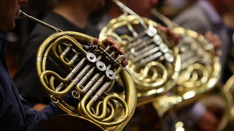 Waldhörner bei den Blechbläsern des BBC Philharmonic Orchestra.