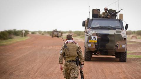 UNO-Truppen auf Patrouille in Mali in Westafrika.