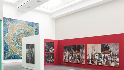 Blick in die Ausstellung mit Werken Michael Kunzes in der Kunsthalle Düsseldorf