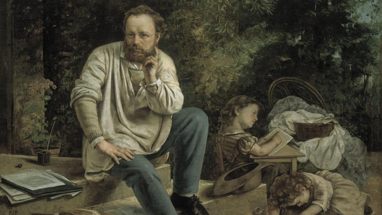 Proudhon und seine Kinder, Gemälde von 1865 von Gustave Courbet