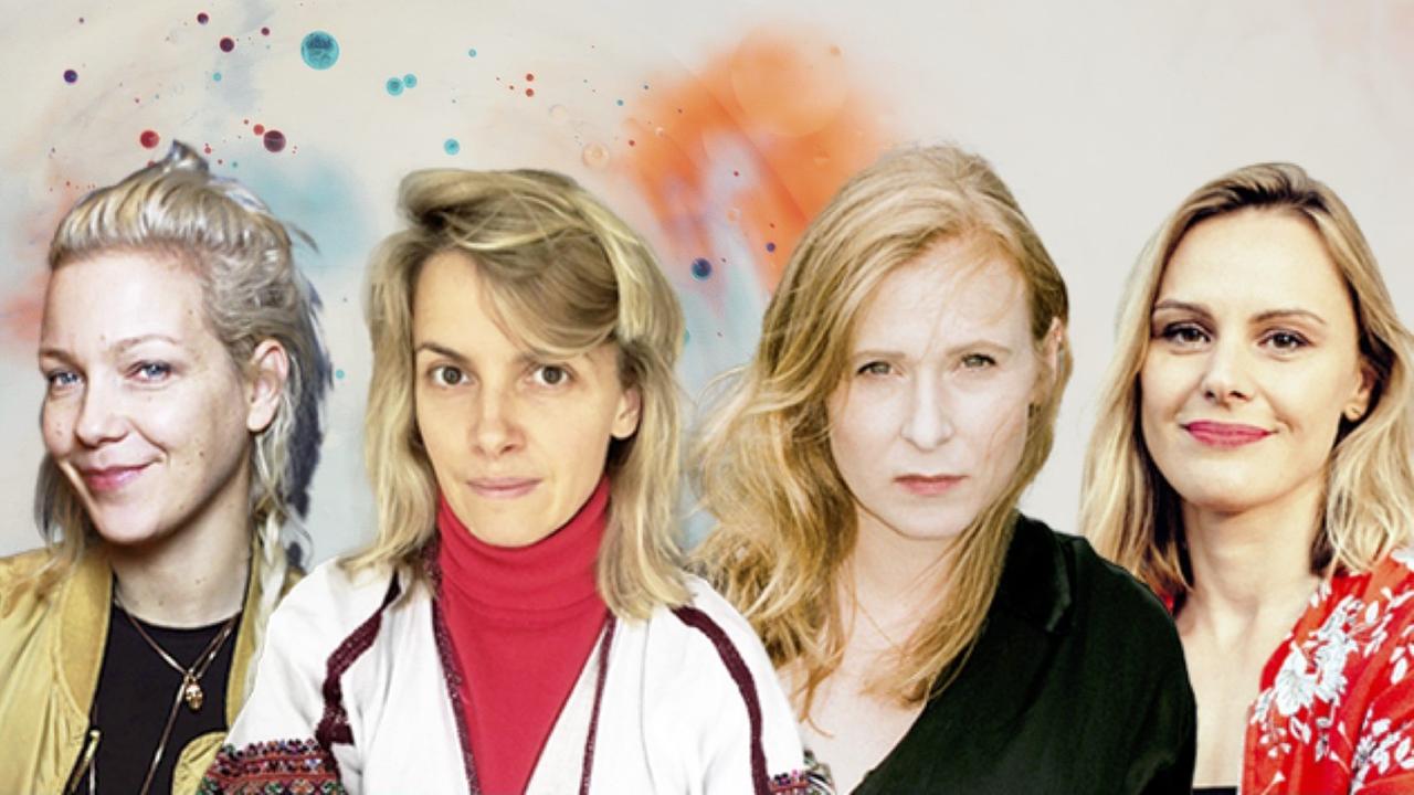 Fotomontage mit Porträts von Katrin Hahner, Julia Voss, Alicja Kwade und Sarah Elsing (von links). Alle blicken in die Kamera.