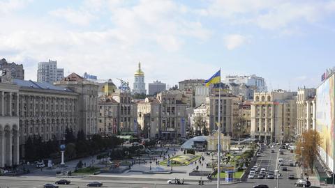 Blick über den Majdan-Platz in Kiew.