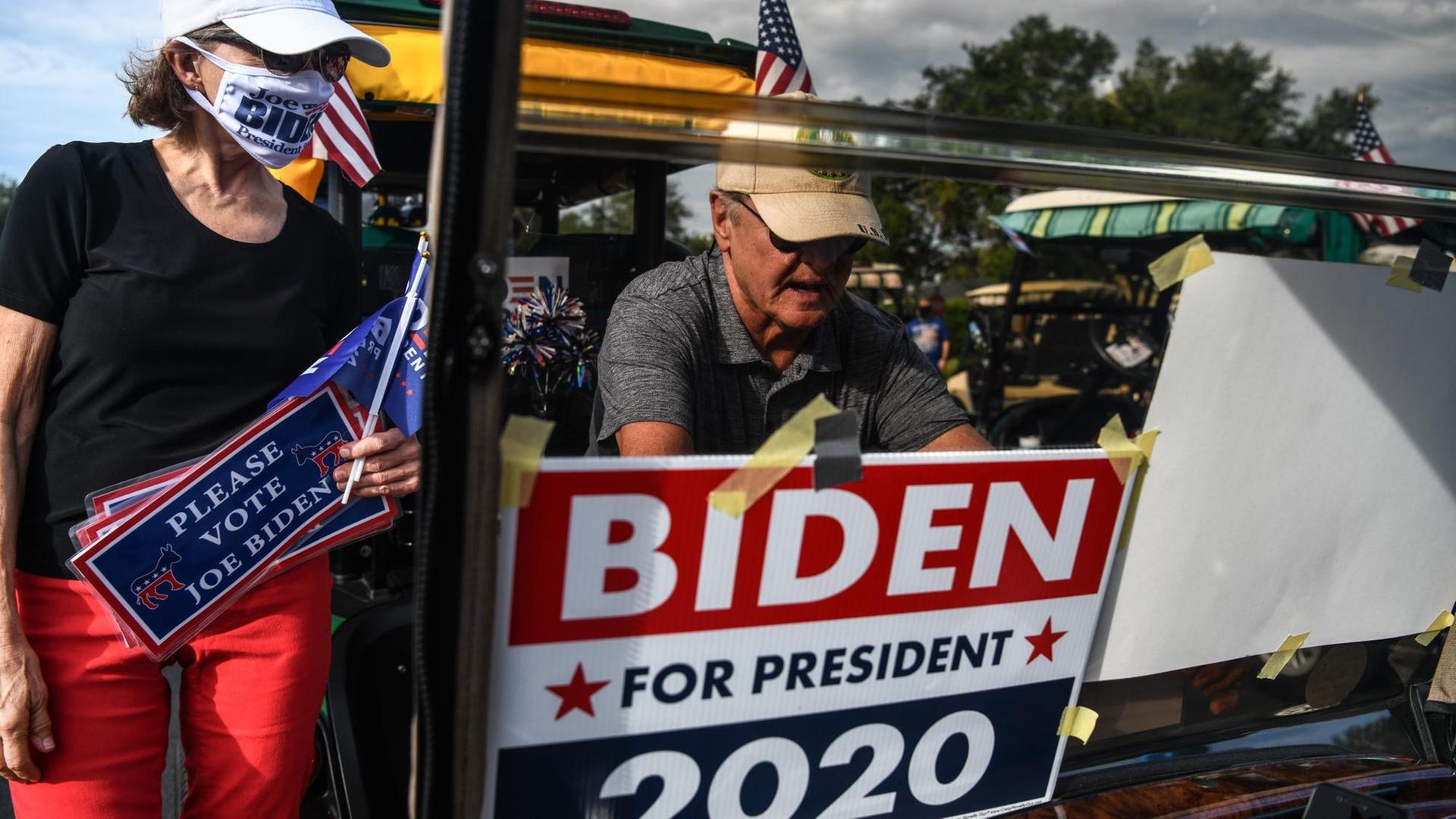 Wahlkampf der US-Demokraten in The Villages, Florida, am 21. August 2020