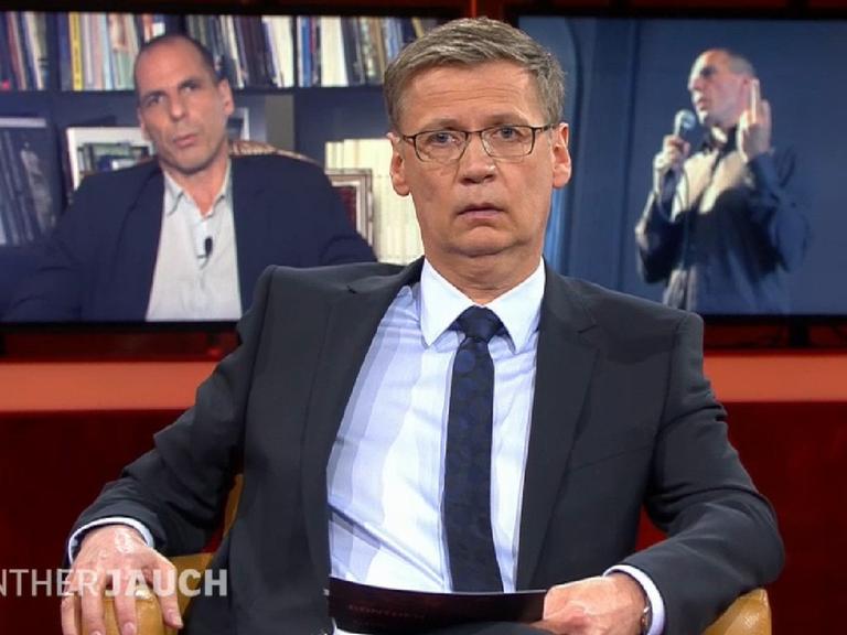 Verwirrung über den Stinkefinger von Yanis Varoufakis in der ARD-Sendung "Günther Jauch".