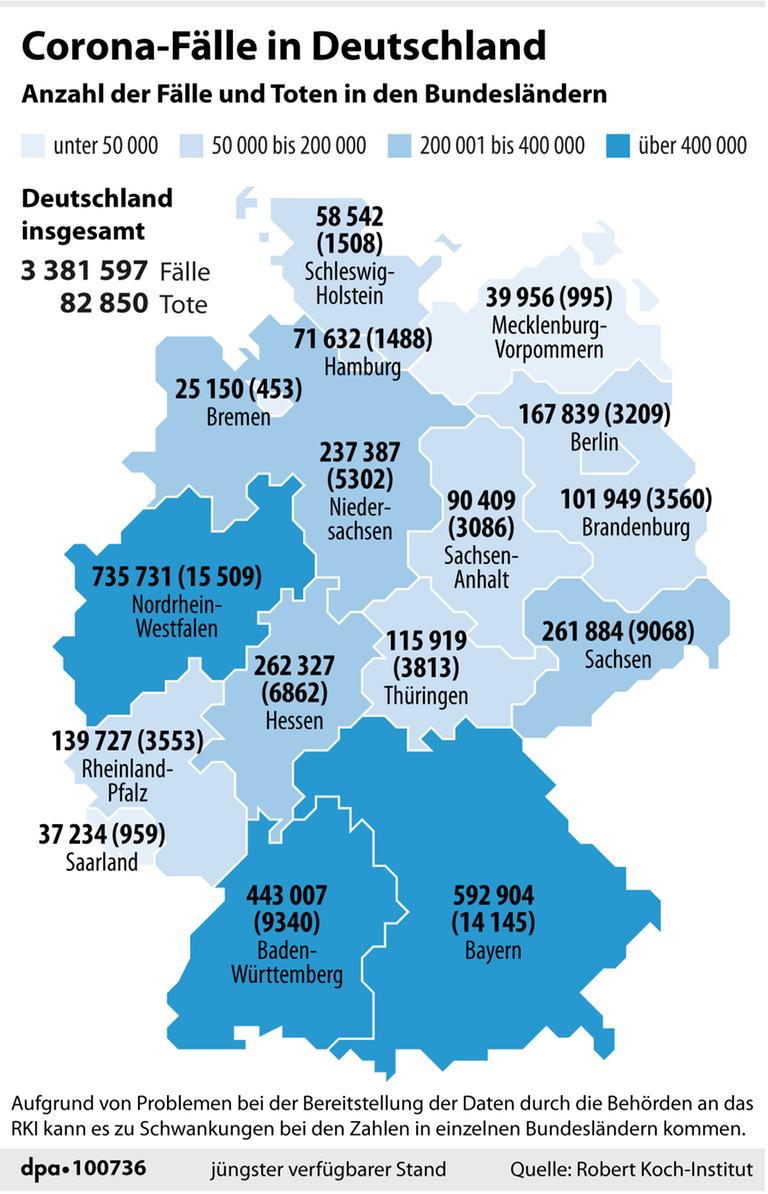 Corona-Fälle in Deutschland (01.05.2021)