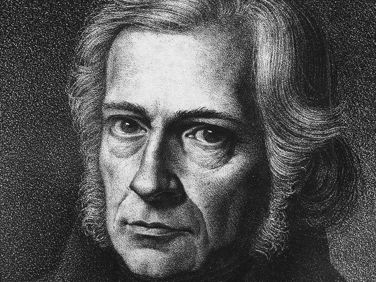 Portrait in schwarz-weiß von Schleiermacher. Das Aufnahmedatum 1.1.1900 ist nur geschätzt.