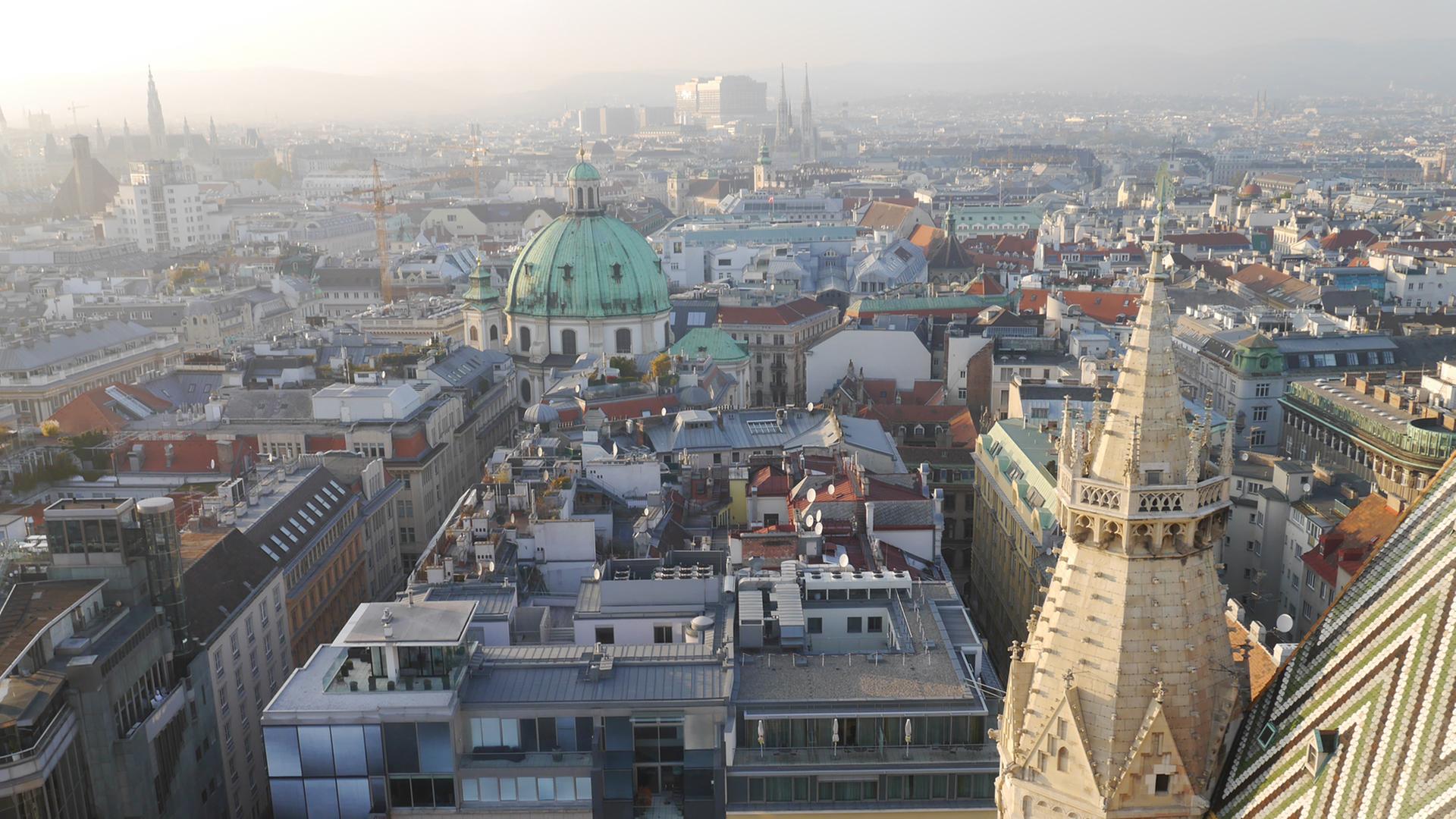 Der Blick über Wien vom Stephansdom.